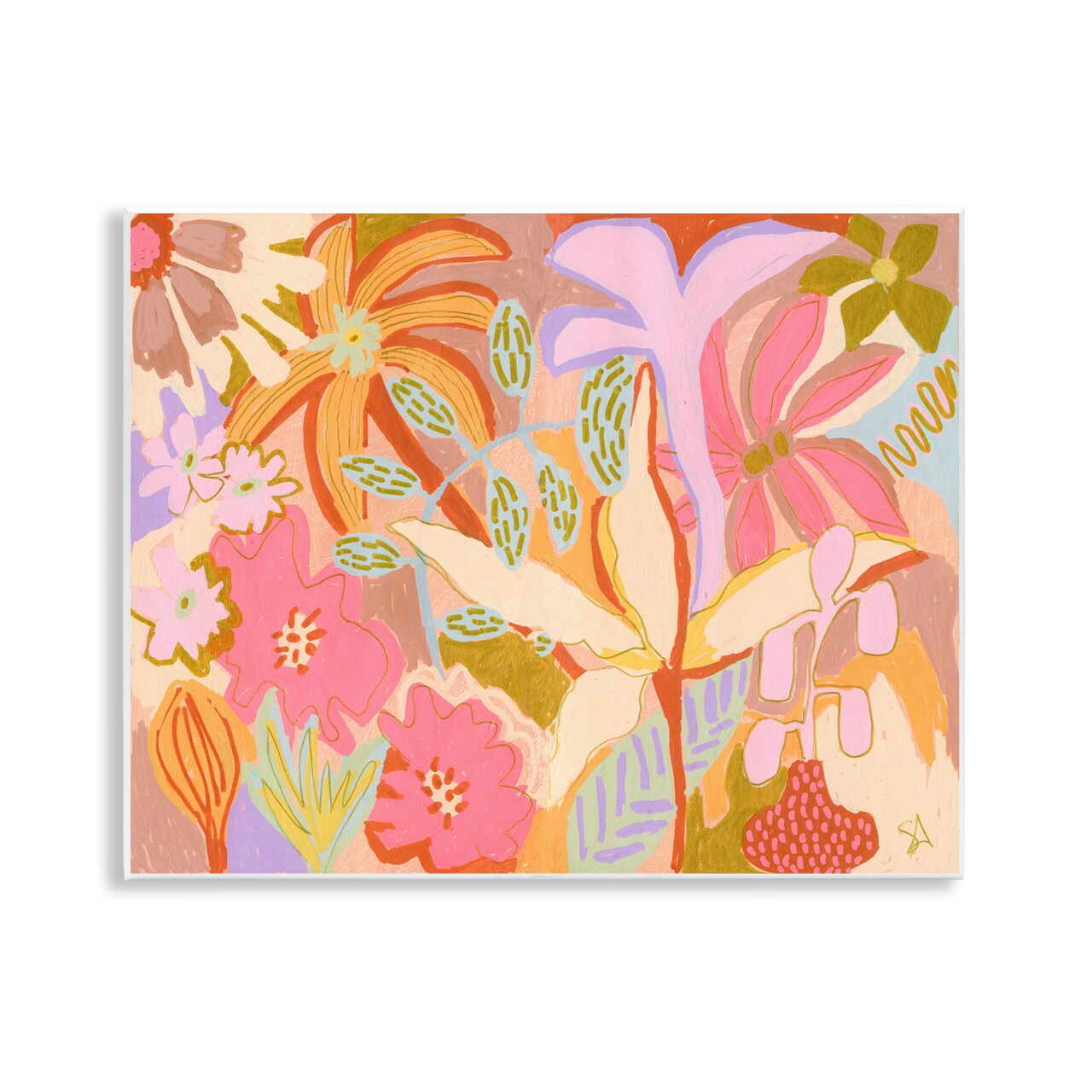 Stupell Industries Soft Expressive Botanicals Wall Plaque Art Design by Suzanne Allard